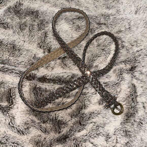 Gold woven adjustable belt | Sz OS - Picture 2 of 3